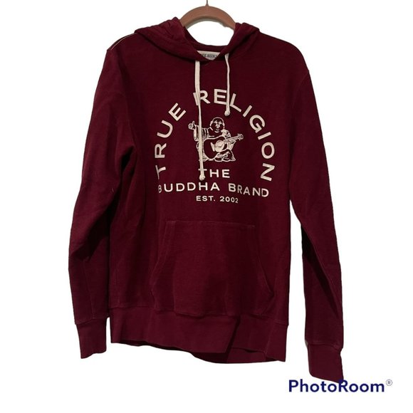 True Religion Sweaters True Religion Maroon Terry Hooded Sweater M